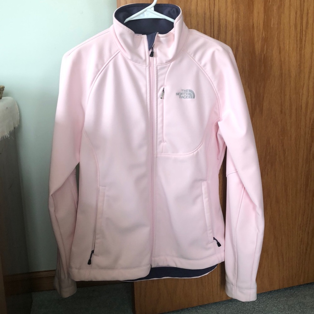 Baby pink North Face full zip jacket